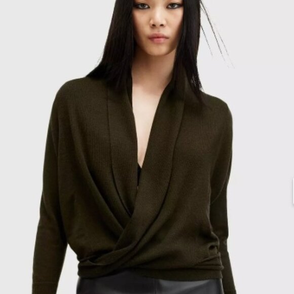 All Saints NWT Wasson Pirate Lightweight Cardigan Tarmac ( green) Size medium - Picture 2 of 5